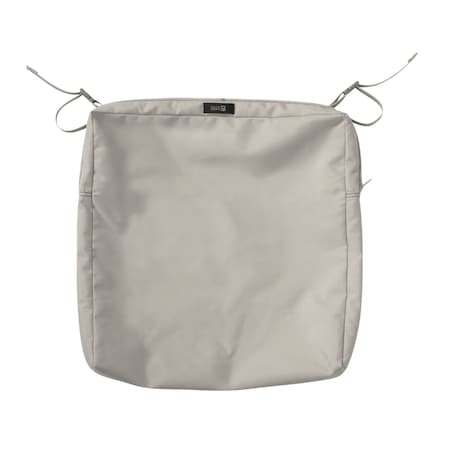 Classic Accessories Ravenna Water-Resistant 21x21x3" Patio Seat Cushion Cover, Mushroom 60-390-016401-RT